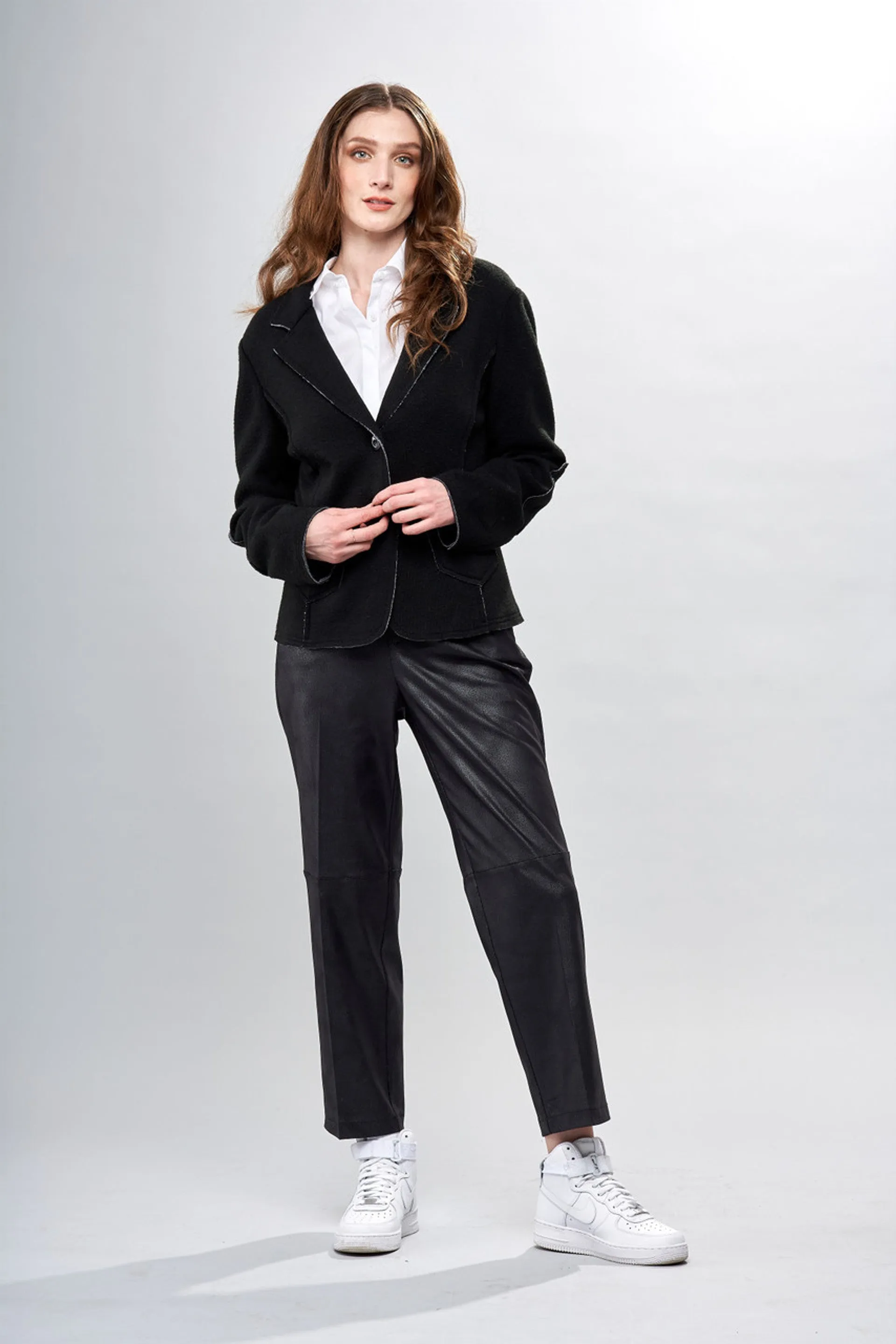 BCP7657 Black Vegan leather Pants