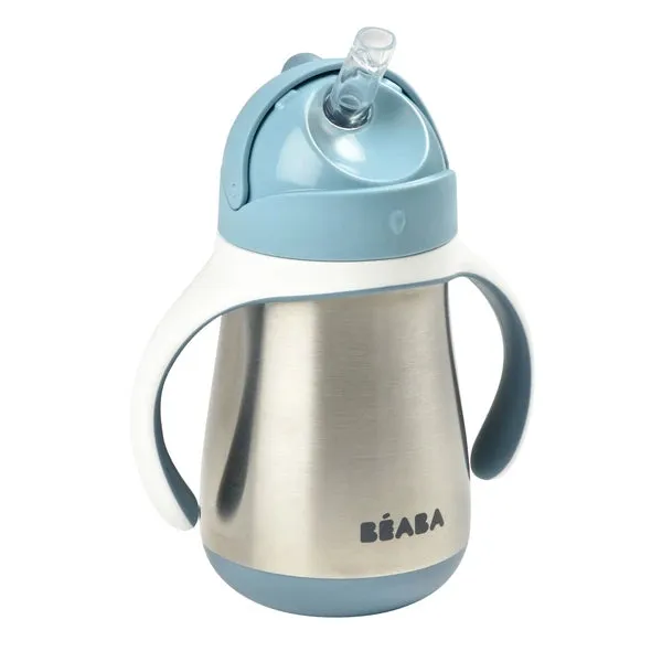Beaba Stainless Steel Straw Cup 250ml - Windy Blue