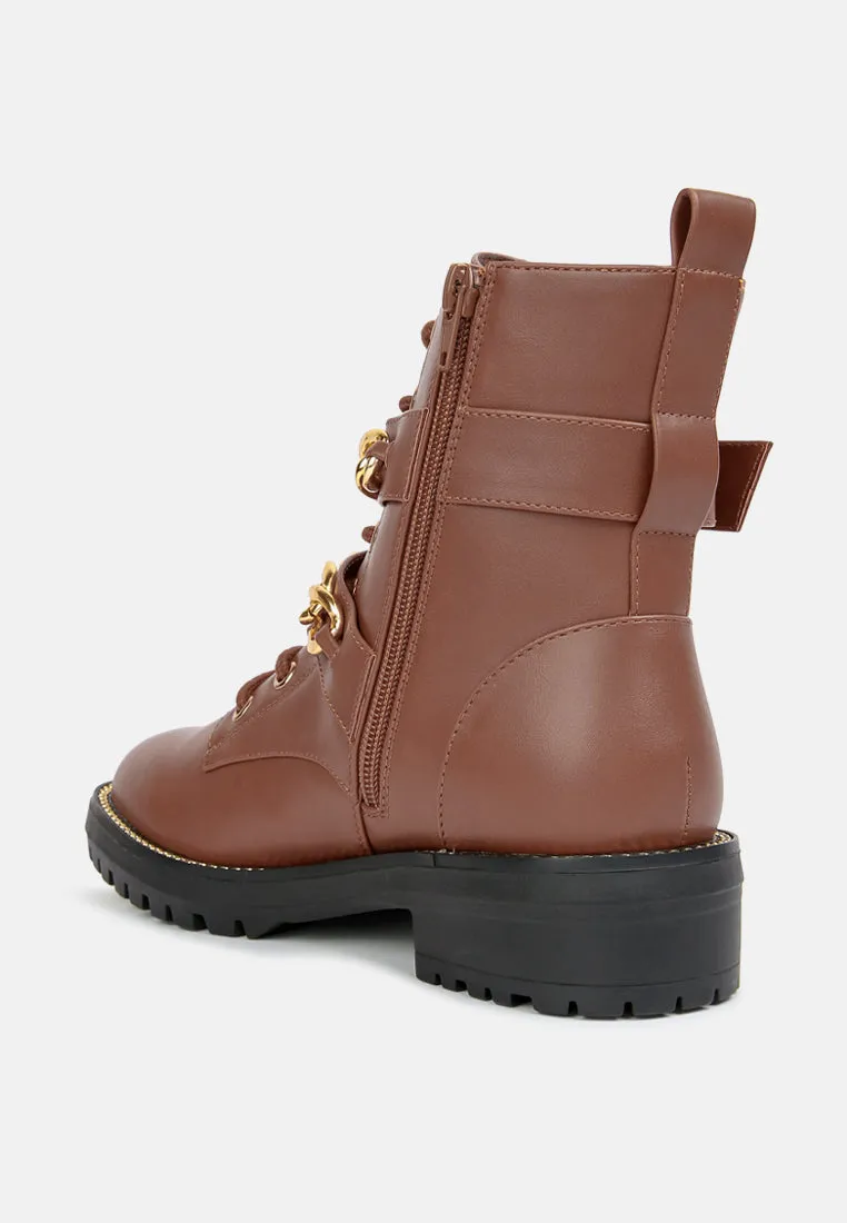 Billy Metal Chain Embellished Biker Boots By Ruw