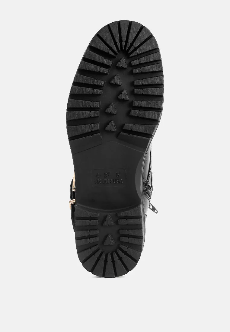 Billy Metal Chain Embellished Biker Boots By Ruw