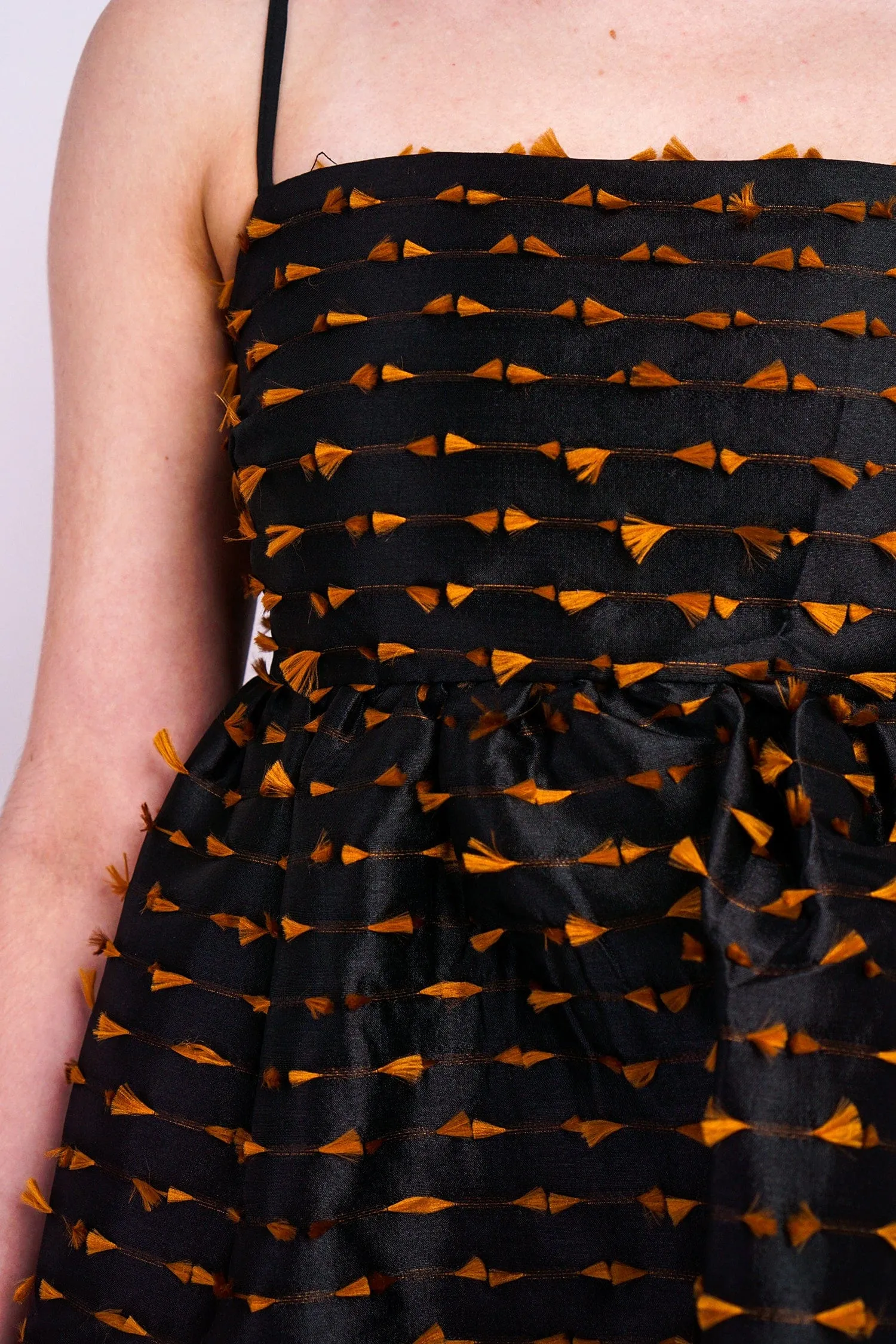Black Brown Texture Baby Doll Dress