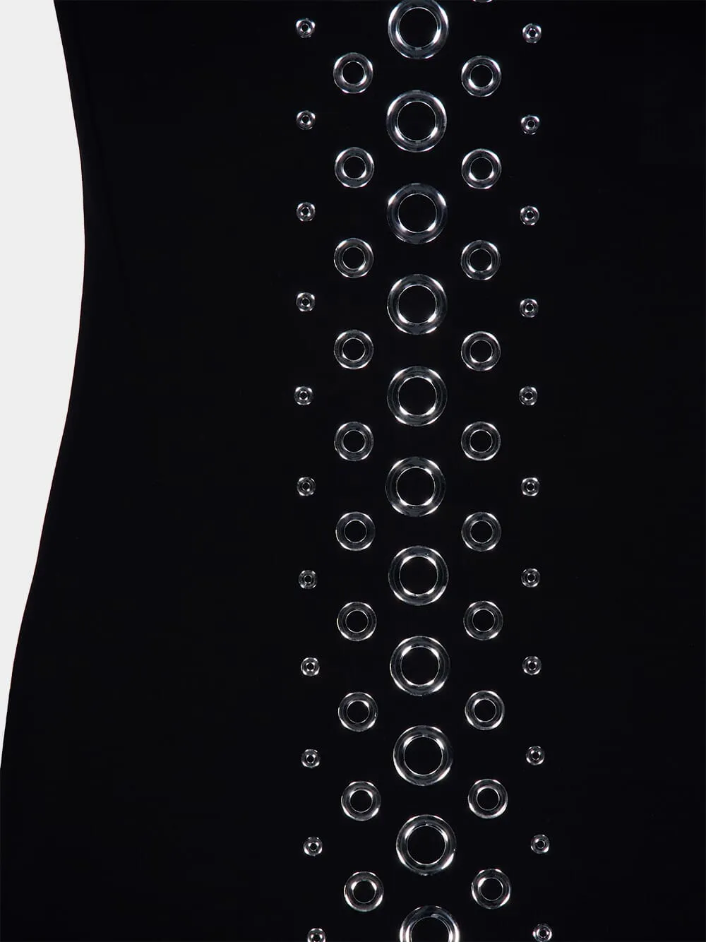 Black Dress with Metallic Eyelets