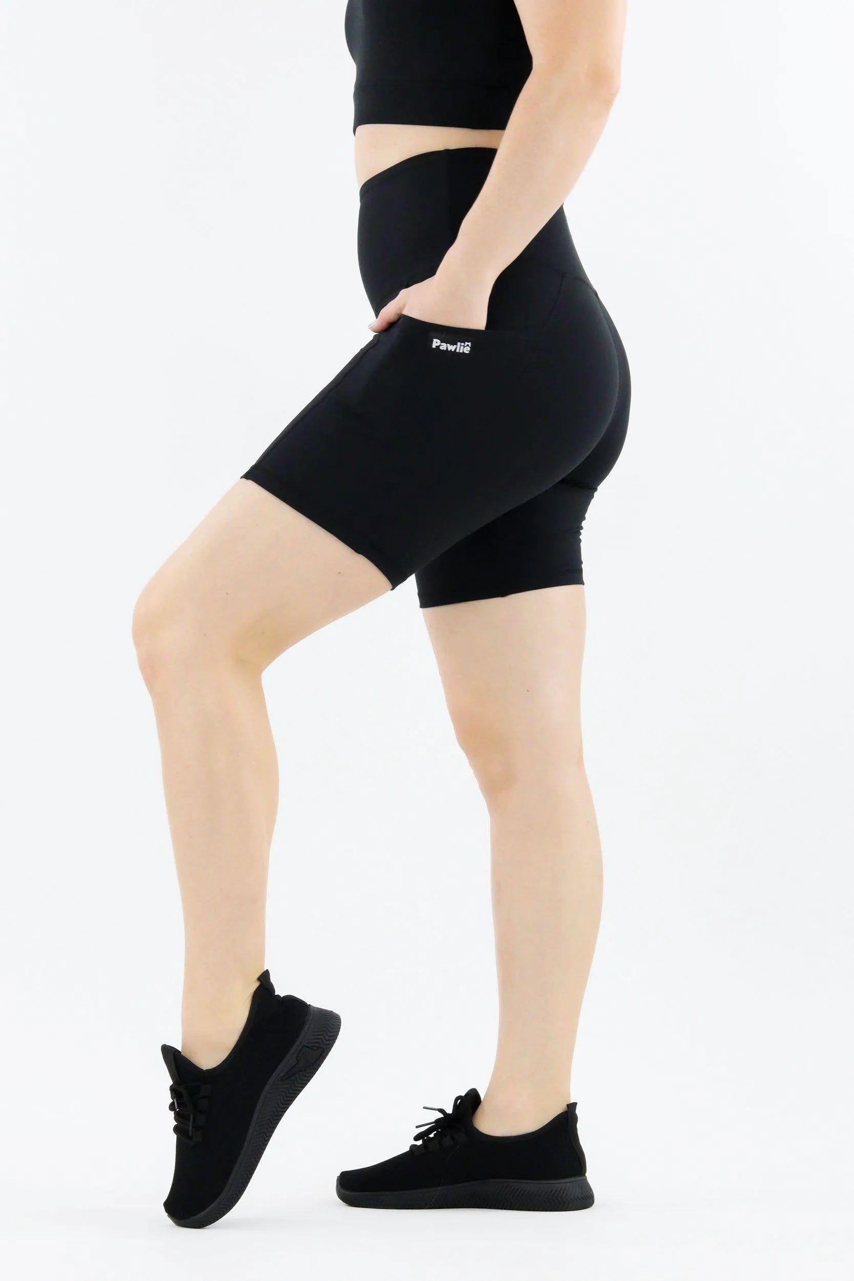 Black - Hybrid 2.0 - Leg Pockets - Mid Shorts