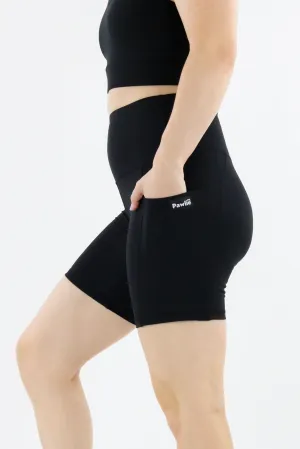 Black - Hybrid 2.0 - Leg Pockets - Mid Shorts