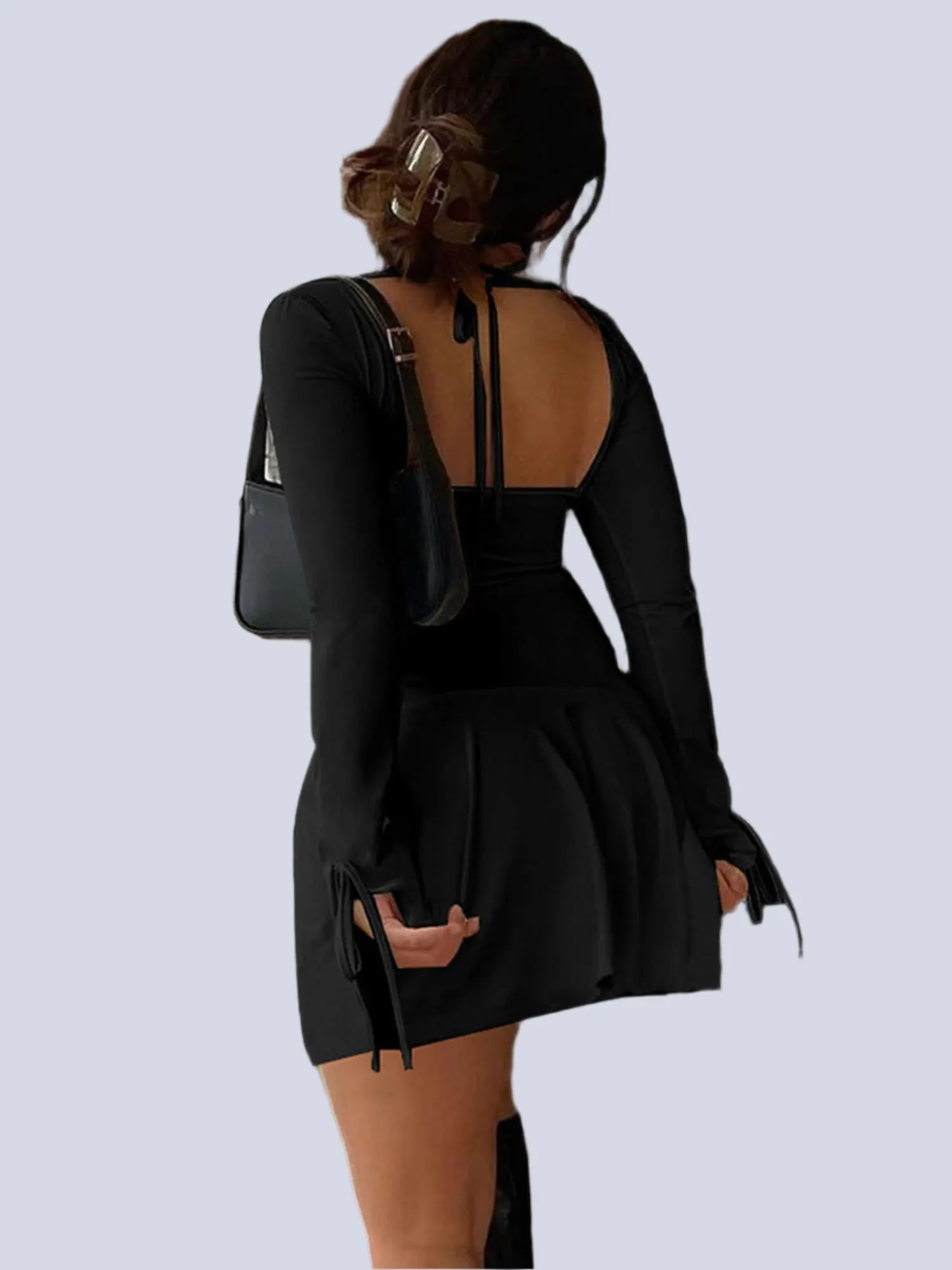 Black Lace-Up Dress
