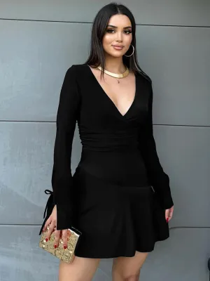 Black Lace-Up Dress