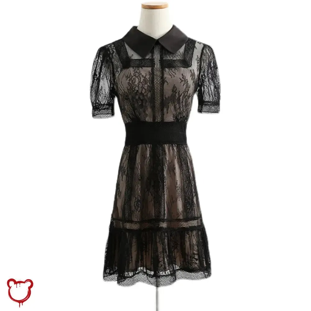 Black Mesh Lace Dress