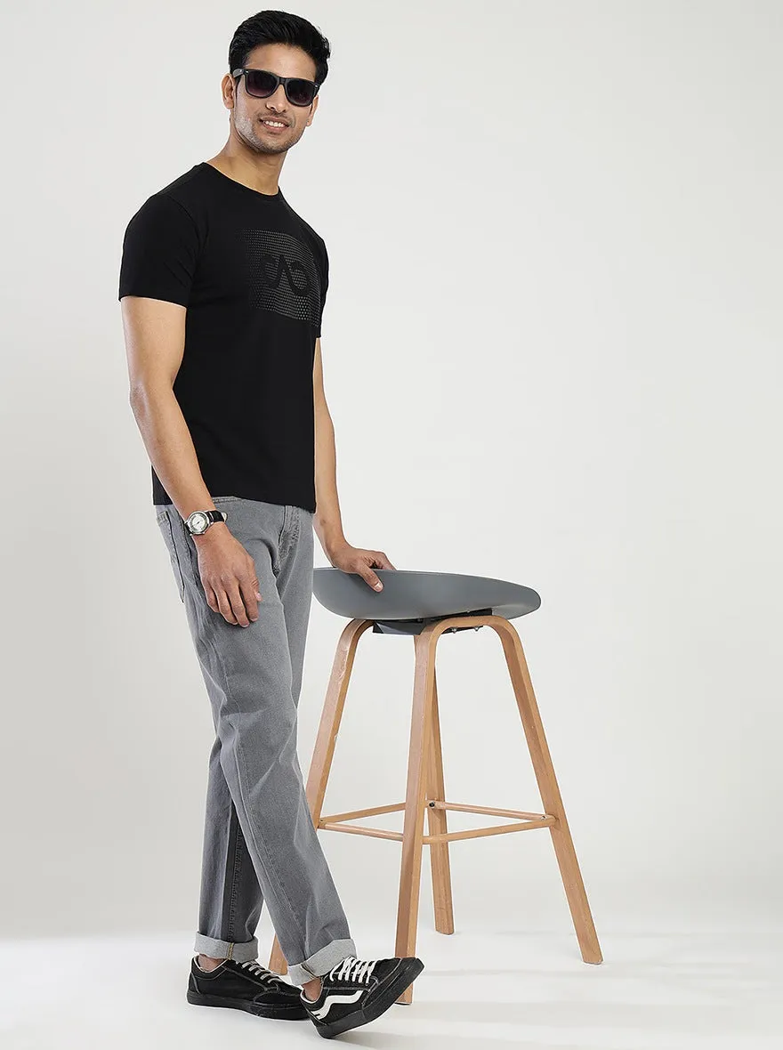 Black Printed Slim Fit T-Shirt | JadeBlue