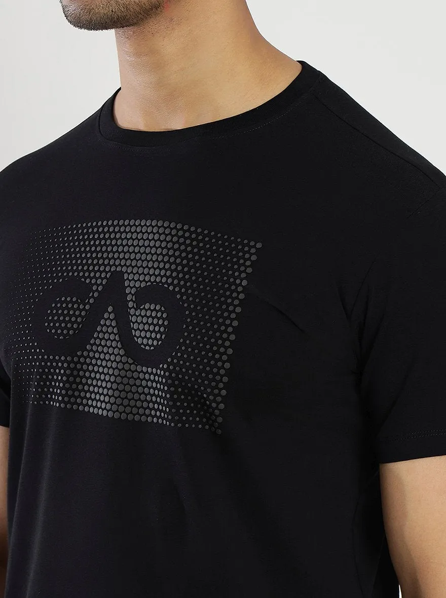 Black Printed Slim Fit T-Shirt | JadeBlue