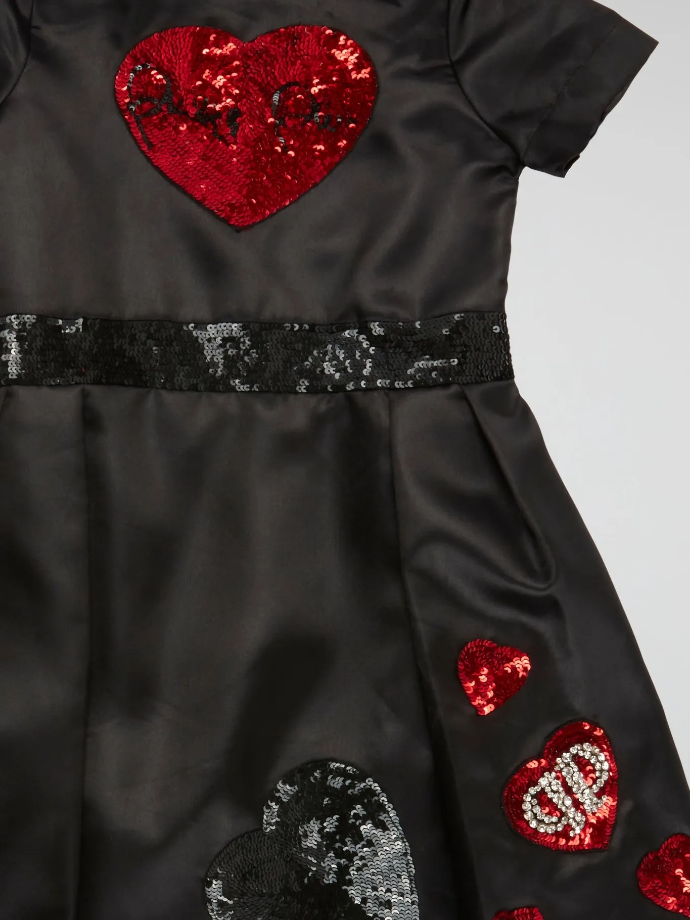 Black Sequin Detailed Mini Dress