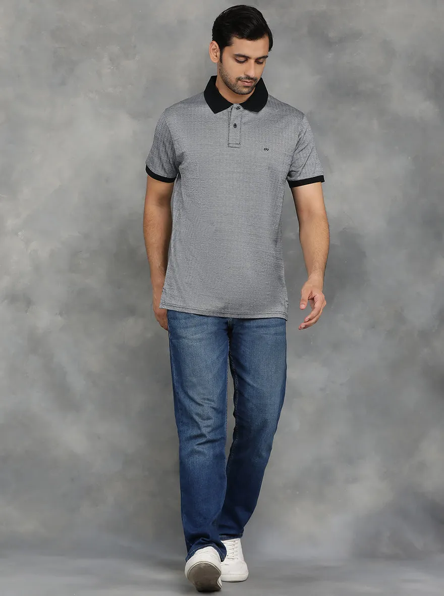 Black Solid Regular Fit Polo T-Shirt | JadeBlue
