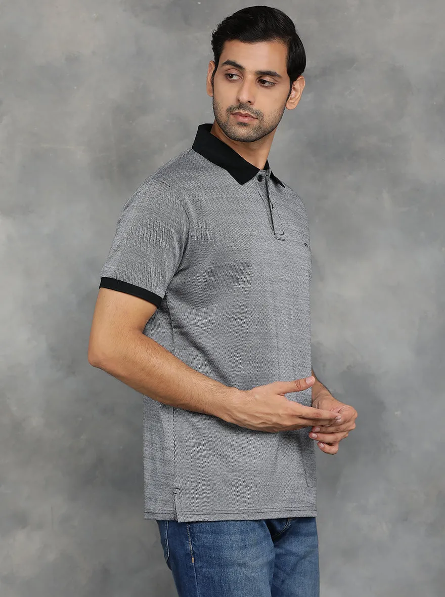Black Solid Regular Fit Polo T-Shirt | JadeBlue