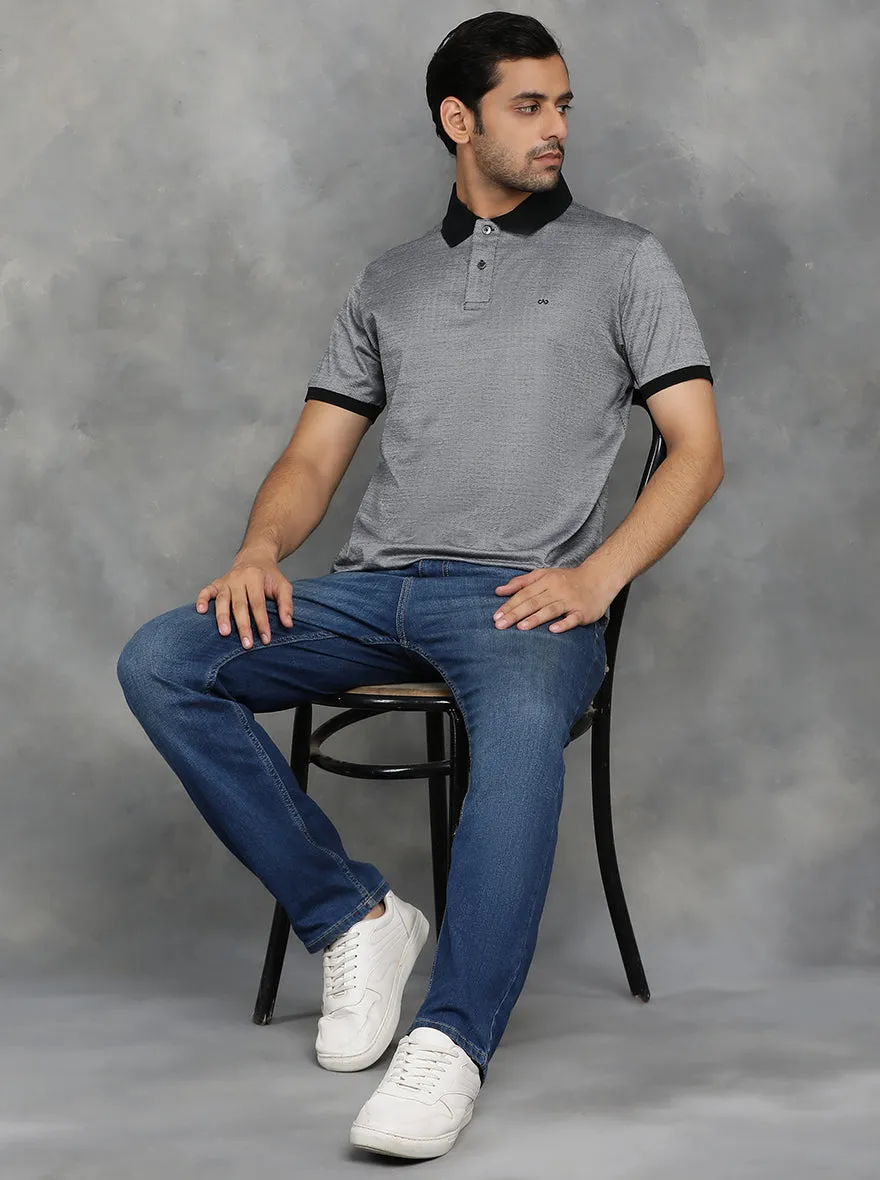 Black Solid Regular Fit Polo T-Shirt | JadeBlue
