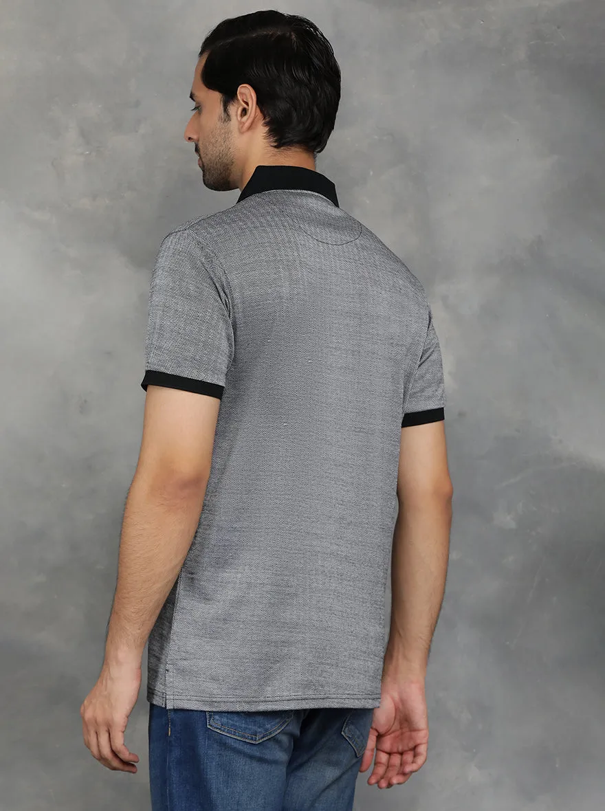 Black Solid Regular Fit Polo T-Shirt | JadeBlue