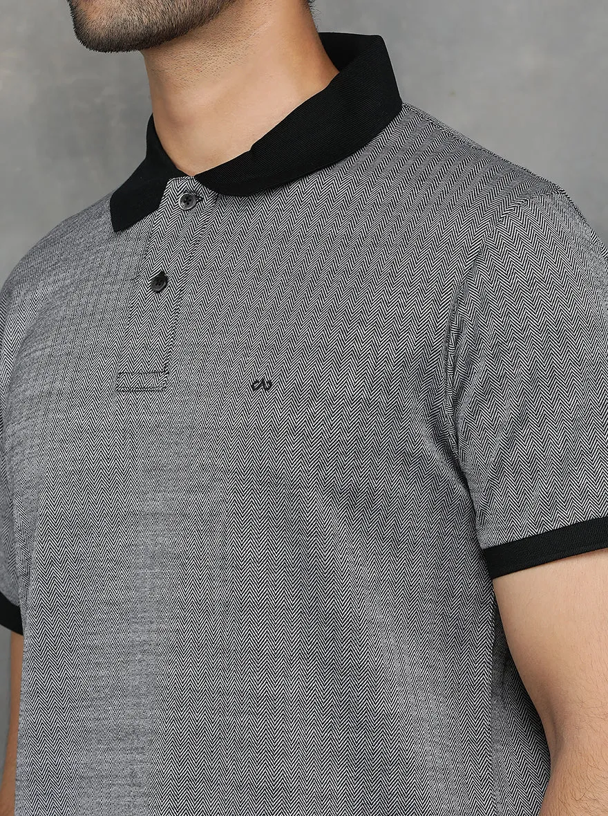 Black Solid Regular Fit Polo T-Shirt | JadeBlue