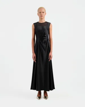 Black Textured Midi Dress