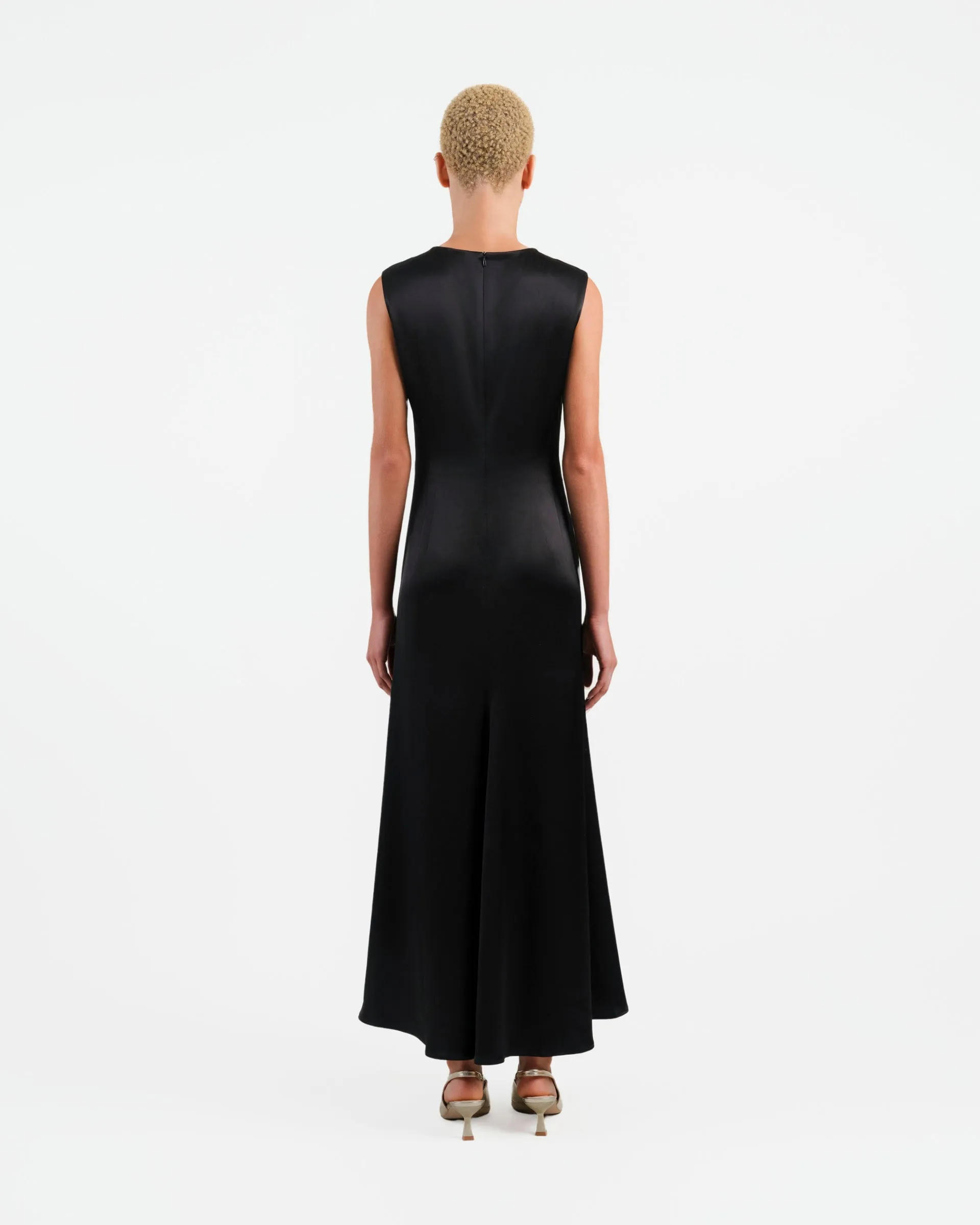 Black Textured Midi Dress