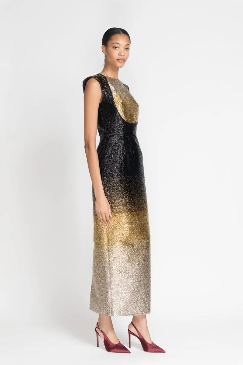 Black/Gold Ombré Lurex Dress