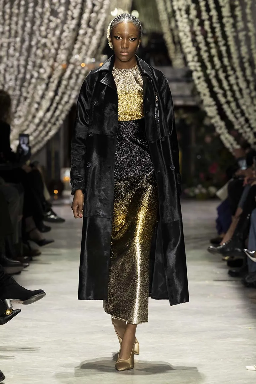 Black/Gold Ombré Lurex Dress