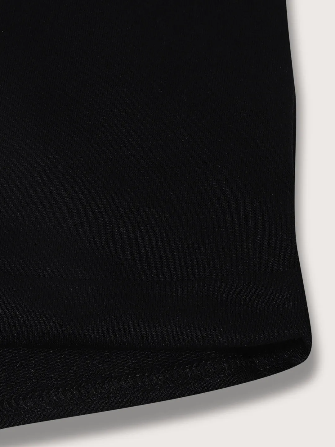 Blue Giraffe Girls Black Solid Regular Fit Shorts