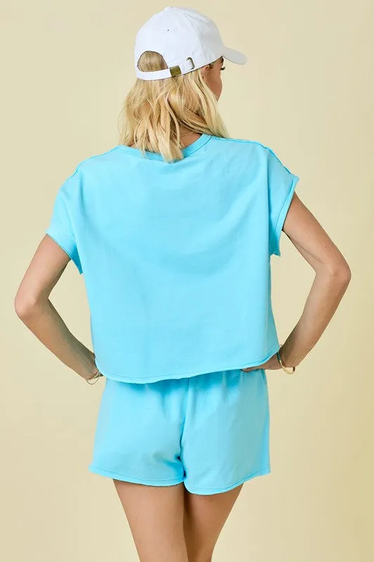 Blue Raw Edge Detail Set
