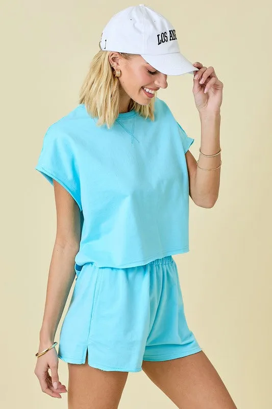 Blue Raw Edge Detail Set