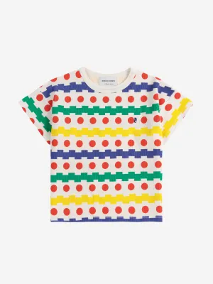 Bobo Choses | Geometric all over waffle T-shirt SS25