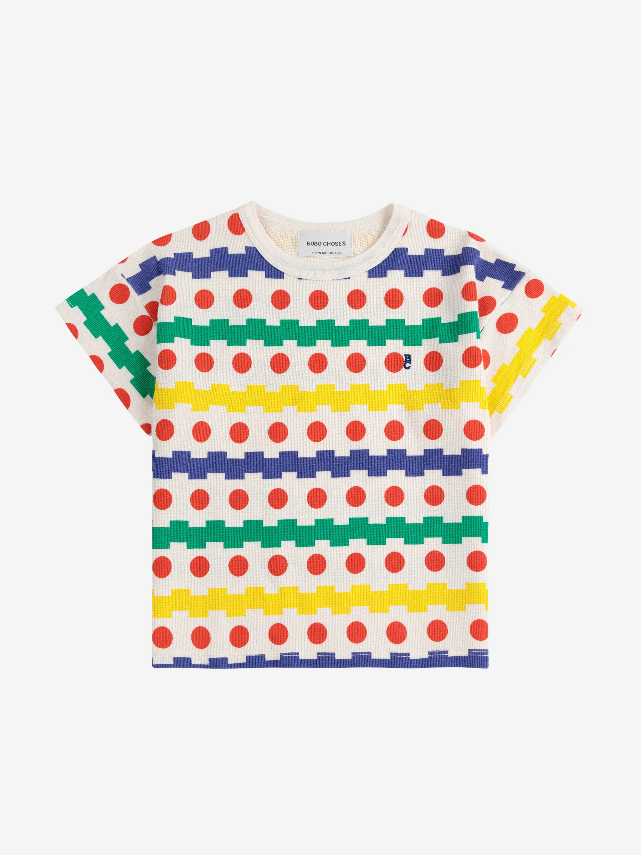 Bobo Choses | Geometric all over waffle T-shirt SS25