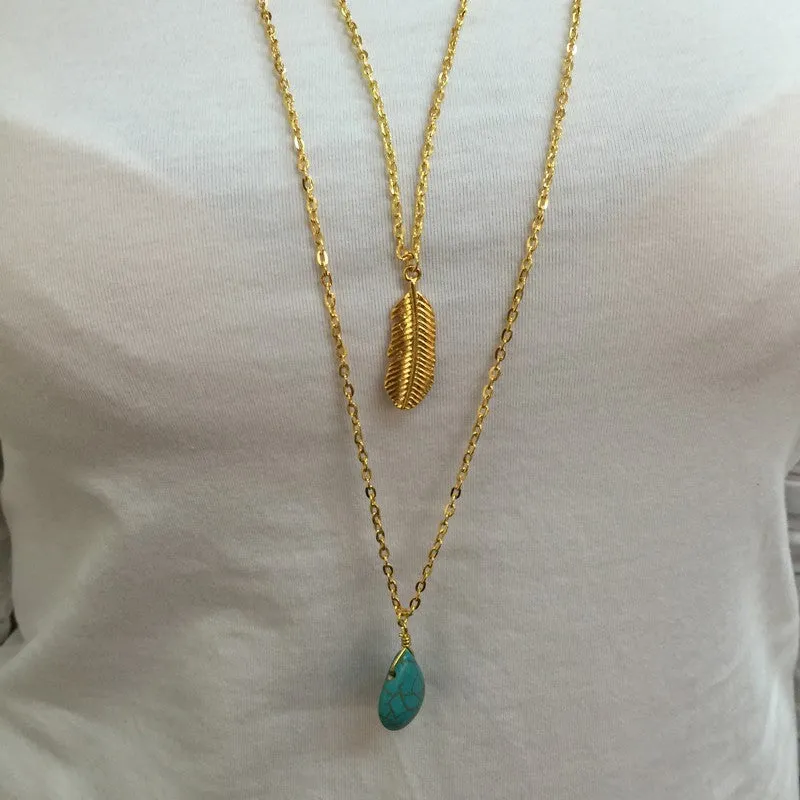 Boho Layered Turquoise Necklace