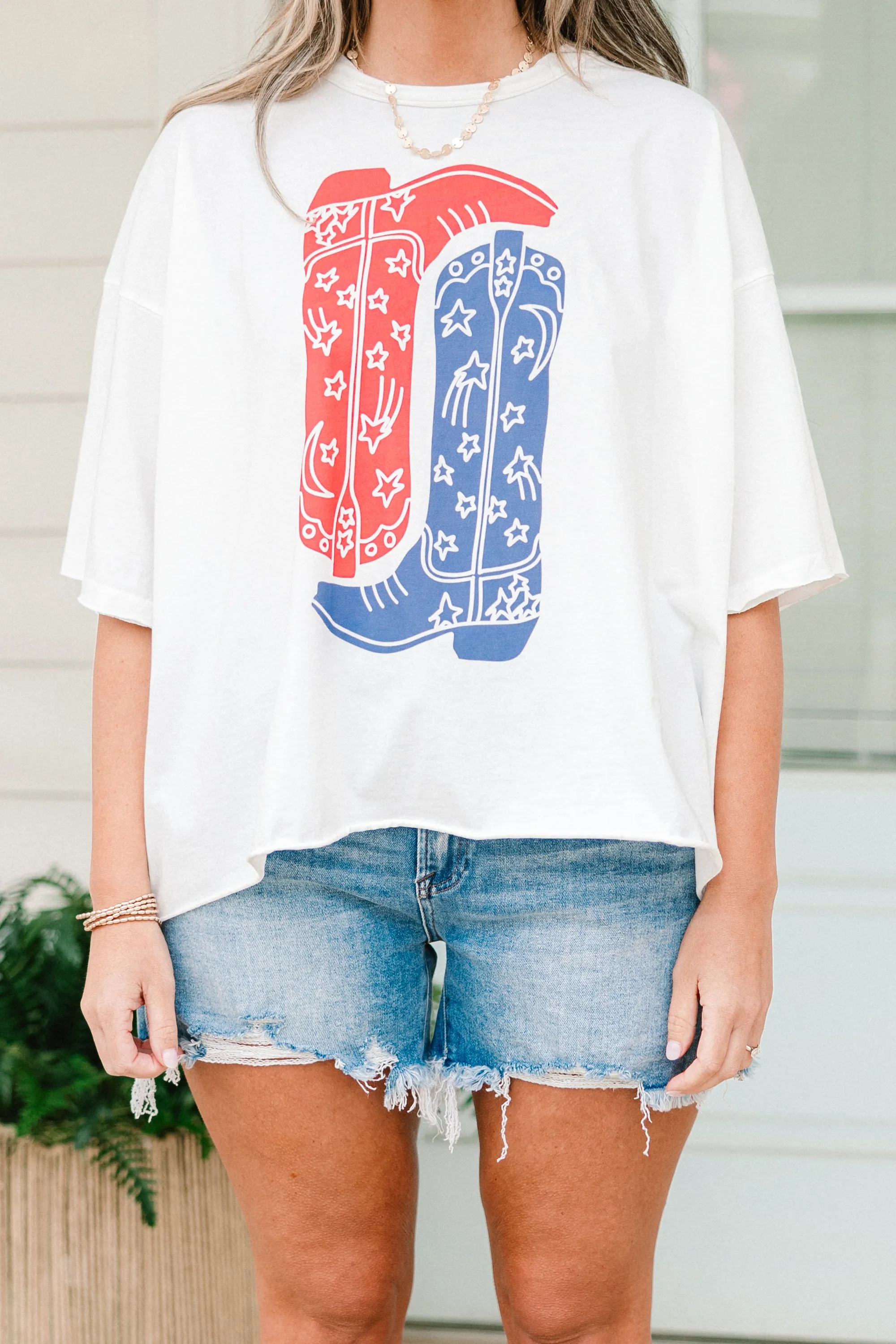 Boot Scootin Cowgirl Vintage Wash Tee, White
