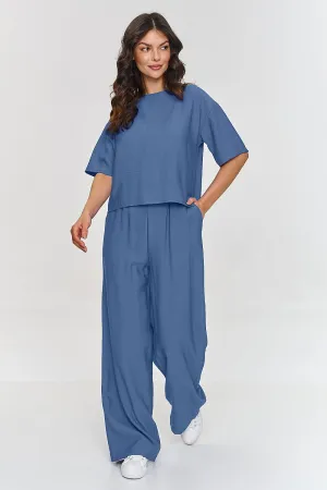 Boxy Blouse & Wide-Leg Trousers Set