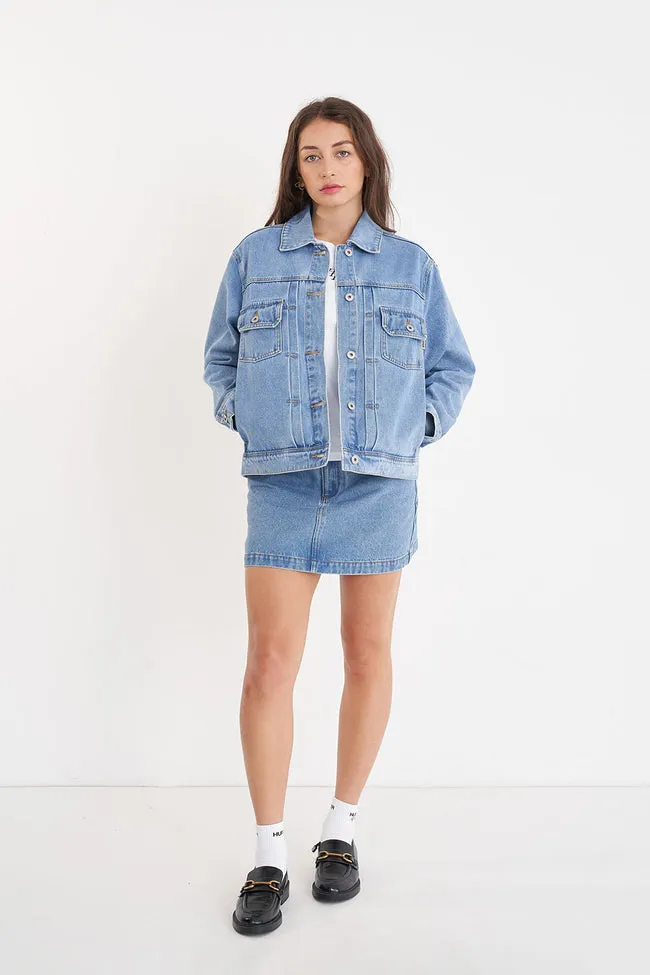 Boxy Denim Jacket | Mid Wash