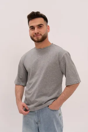 Boxy Fit Cotton TShirt - Grey