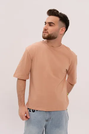 Boxy Fit Cotton TShirt - Peach