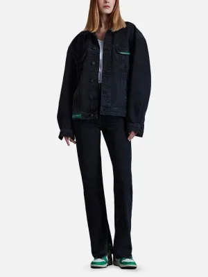 Boxy Fit Denim Ceket - Siyah