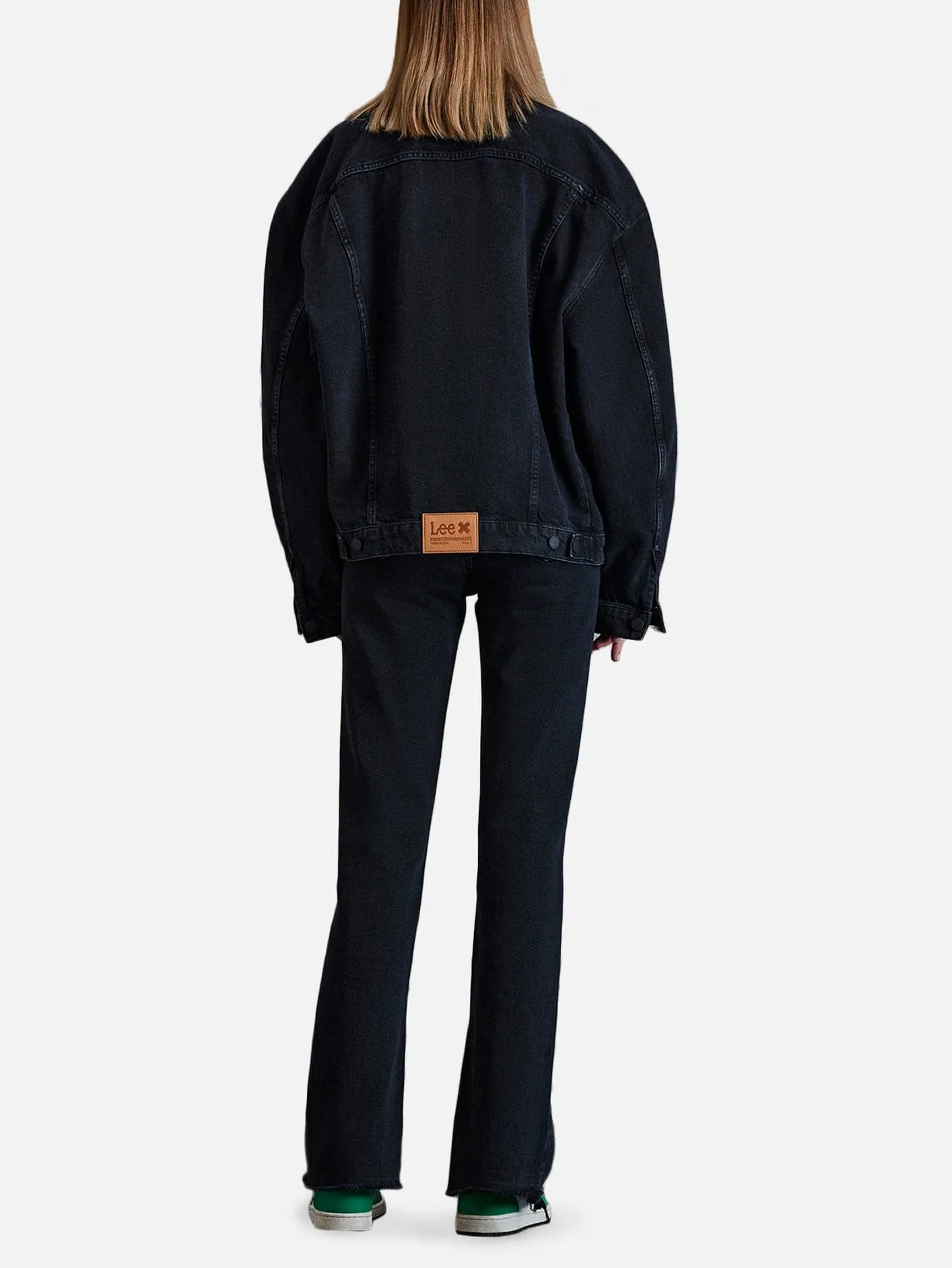 Boxy Fit Denim Ceket - Siyah