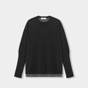Boxy sweater Cashmere dark grey multi with YY logo