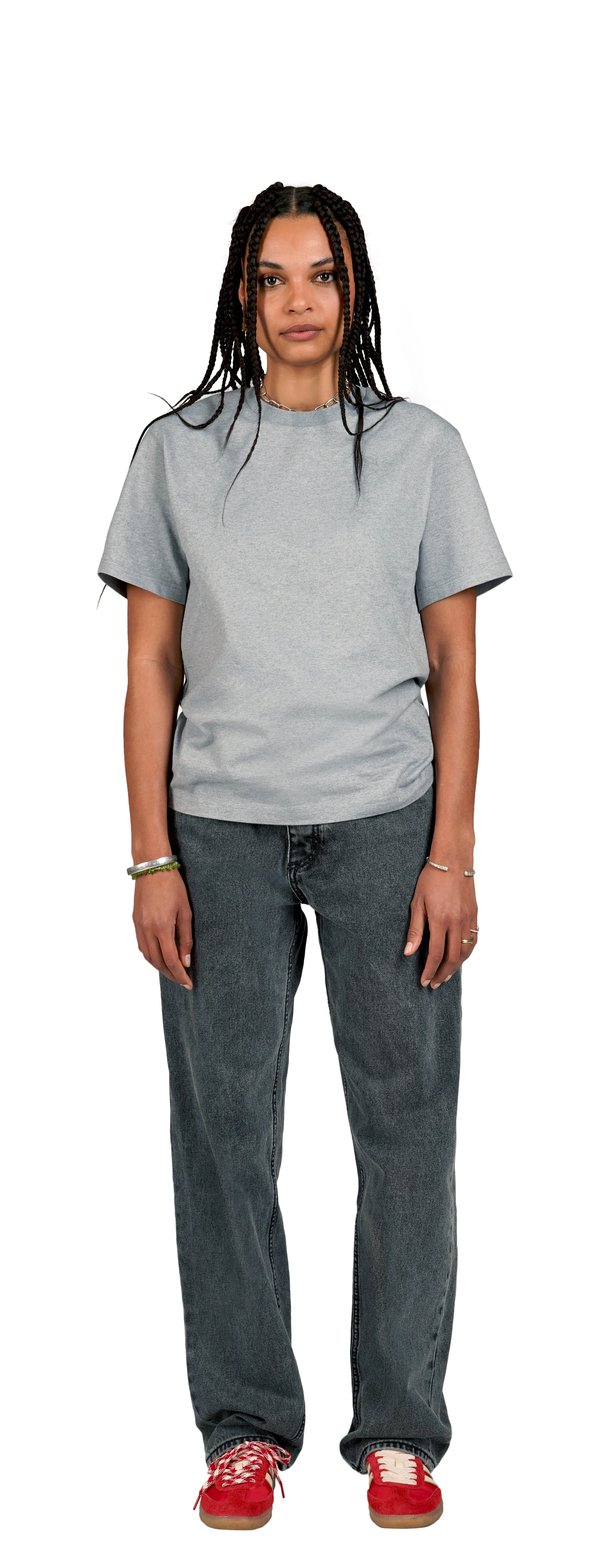 Boxy T-Shirt, Grey Mescla