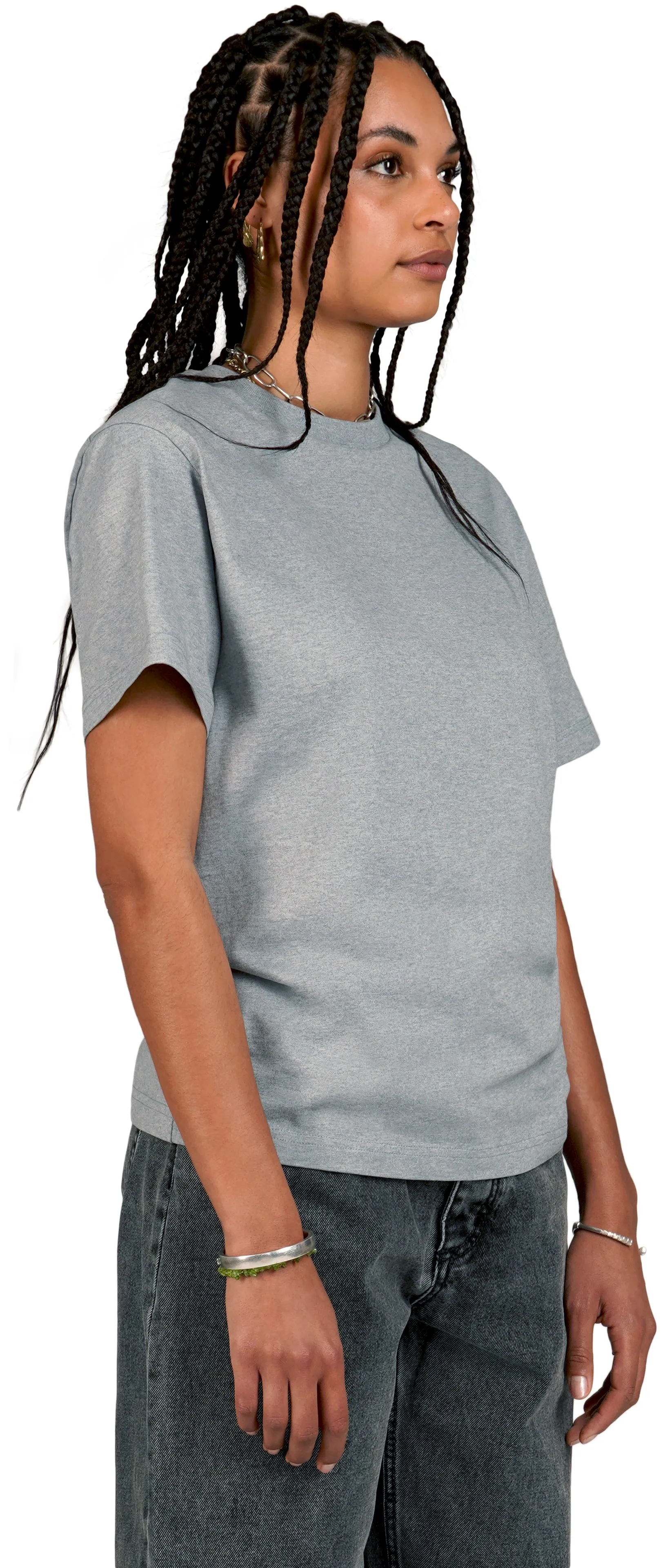 Boxy T-Shirt, Grey Mescla