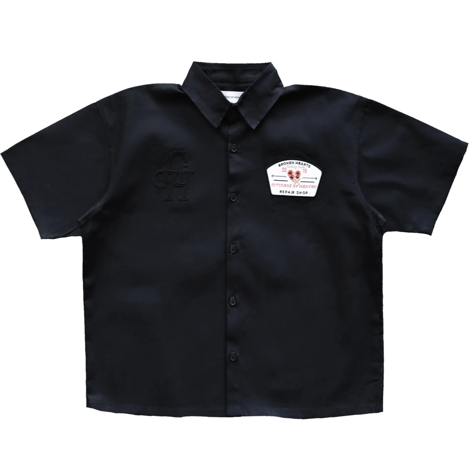 Broken Hearts Repair Shop Mechanic Shirt- Black