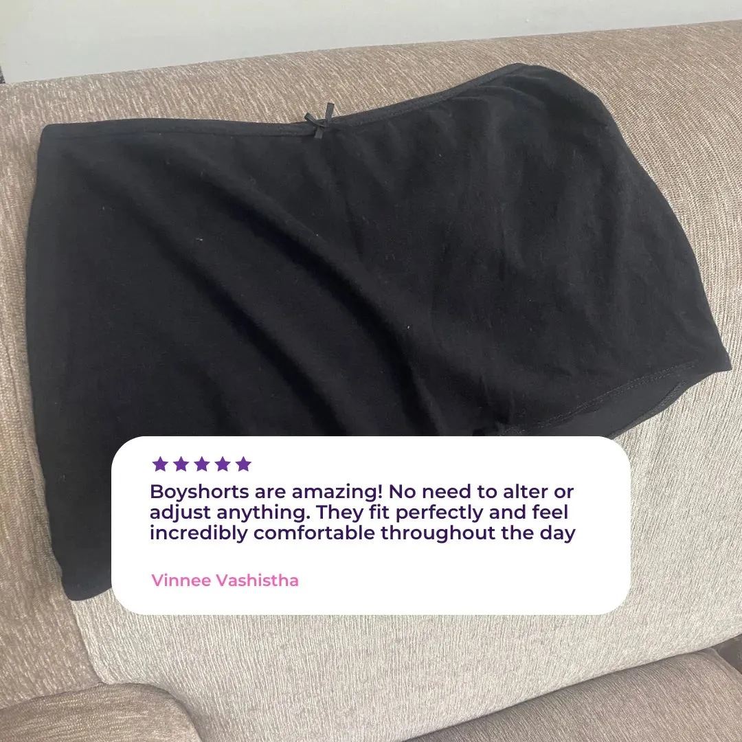 BrZee Boyshorts | Lightweight Cotton-Elastane Fabric | Super Stretchy For Comfort | No Visible Panty Lines | Pack Of 6