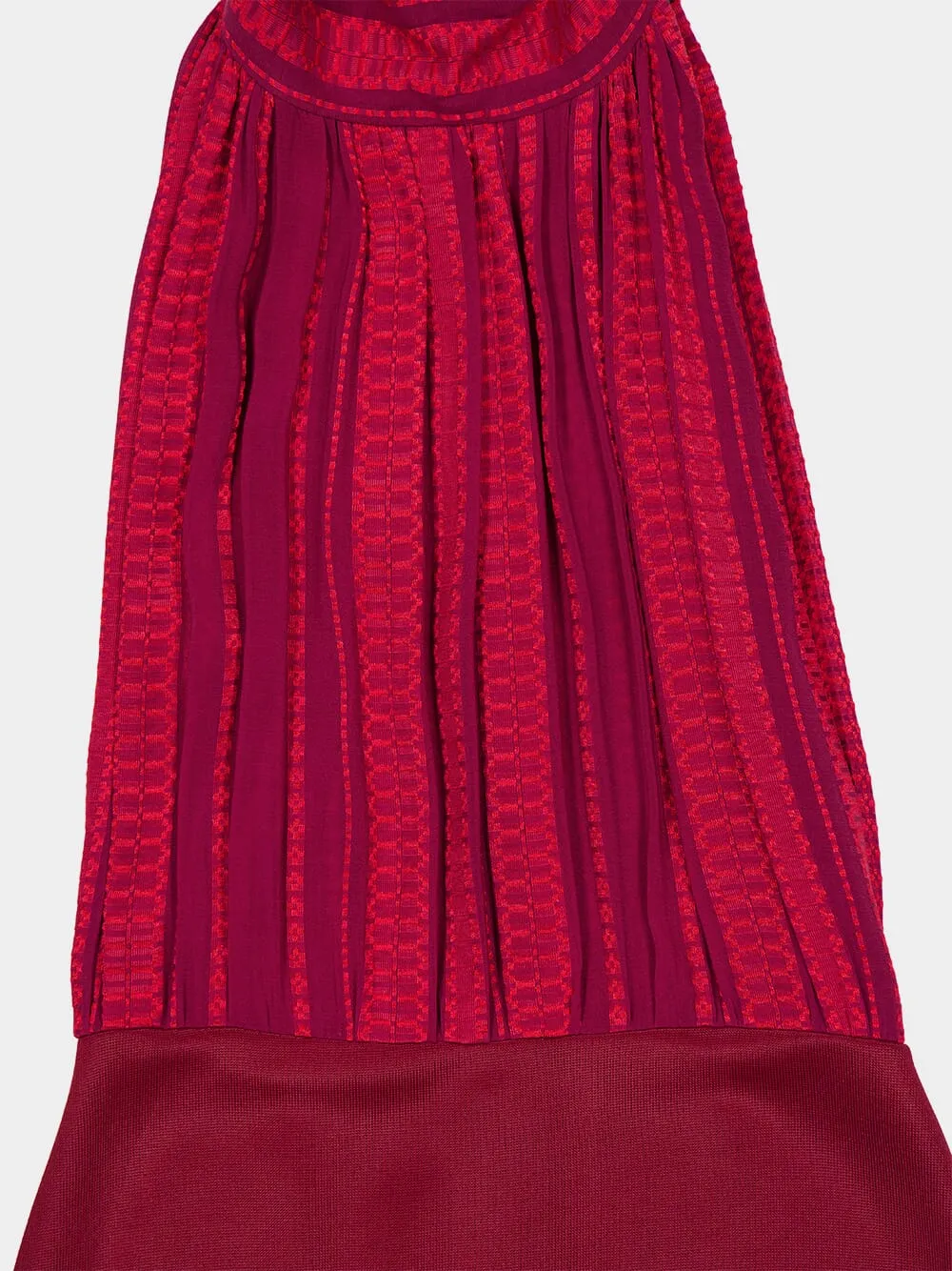 Burgundy Halterneck Silk Maxi Dress
