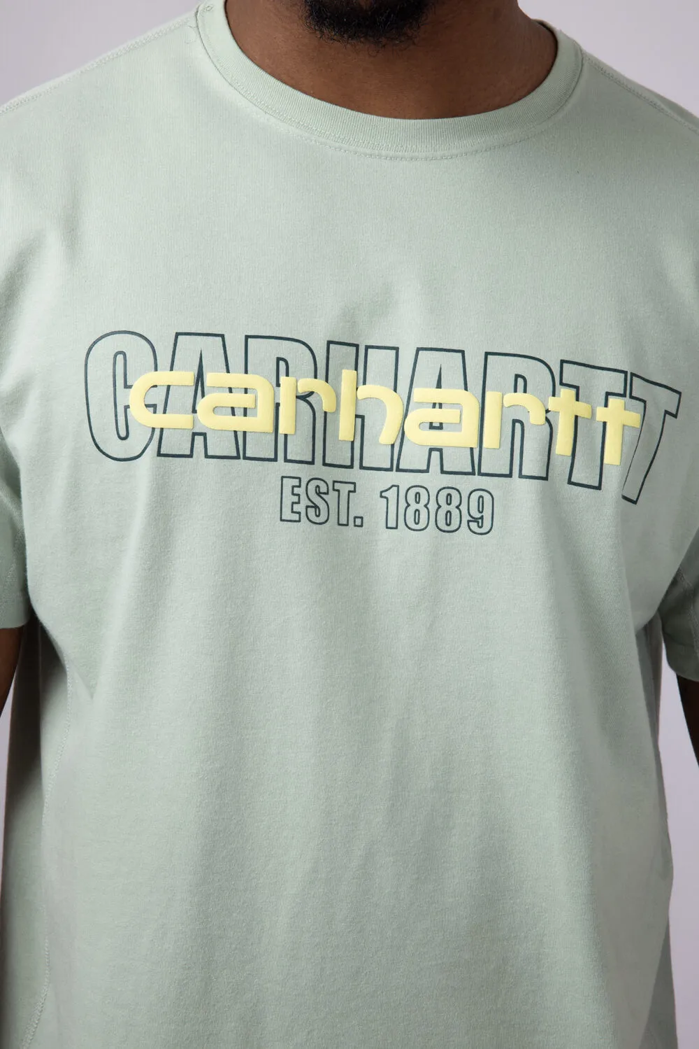 Carhartt Force Relaxed Fit Midweight Logo T-Shirt for Men in Sage | 106653-G17-SAGE