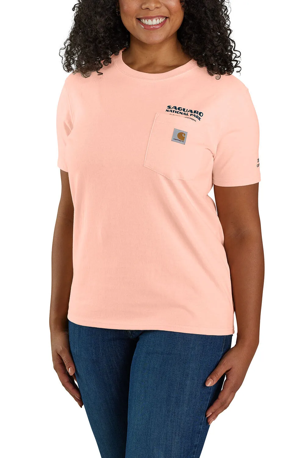 Carhartt Loose Fit Heavyweight Saguaro National Park T-Shirt for Women in Pink | 106585-Q74