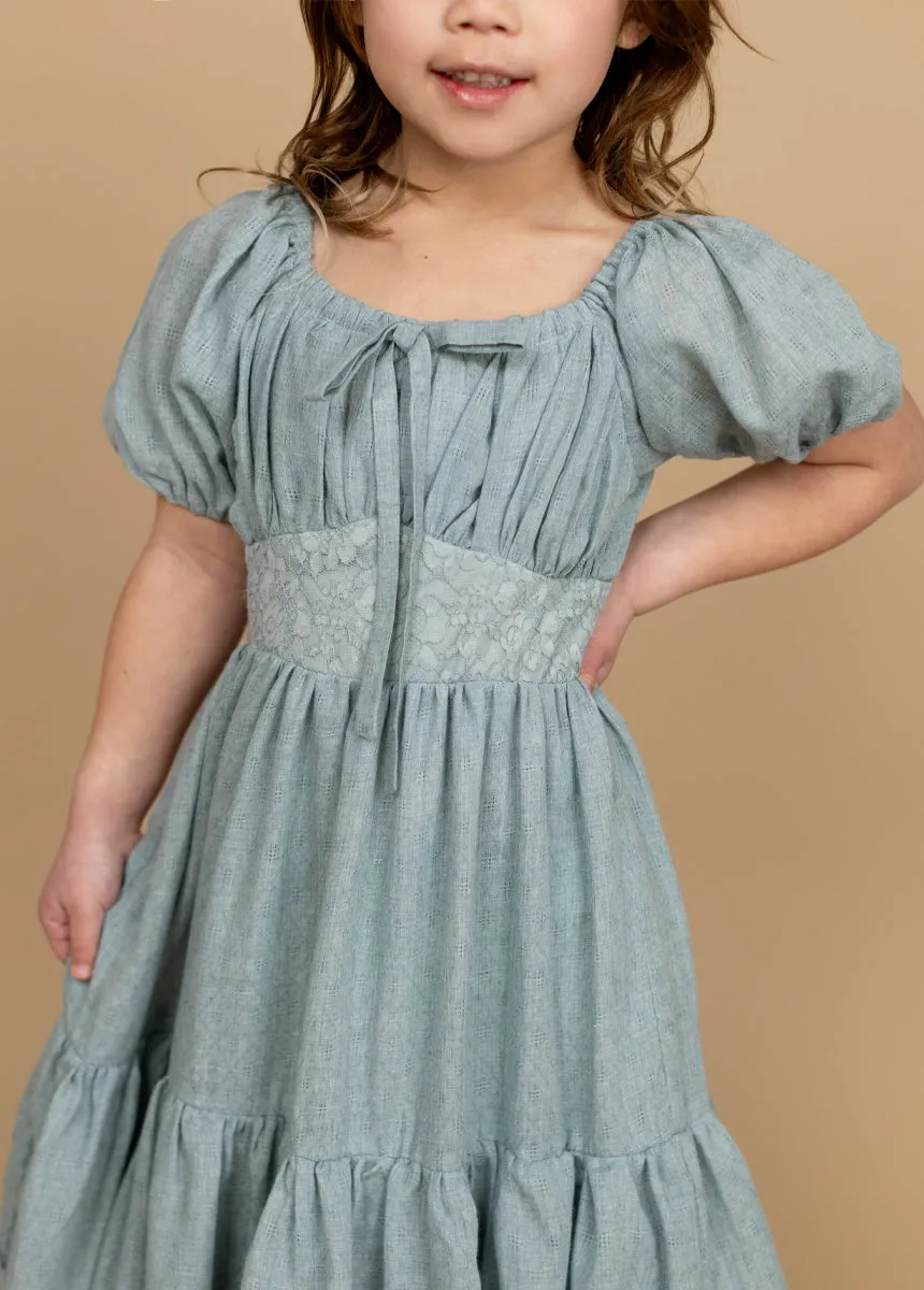 Casidy Dress in Dusty Aqua