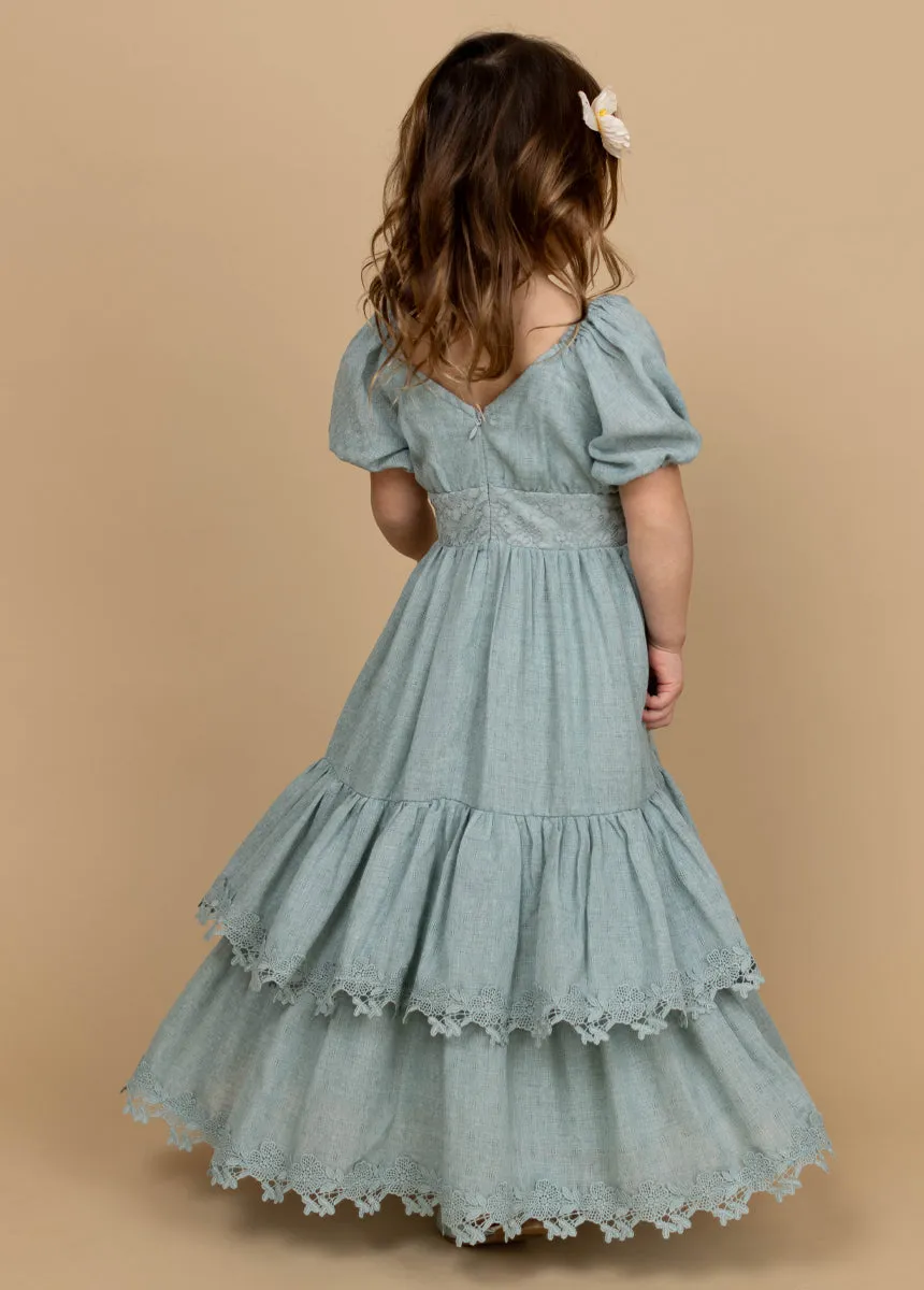 Casidy Dress in Dusty Aqua