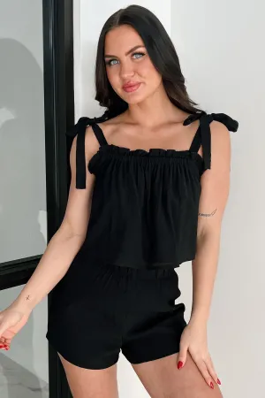 Catching Sparks Tank Top & Shorts Set (Black)