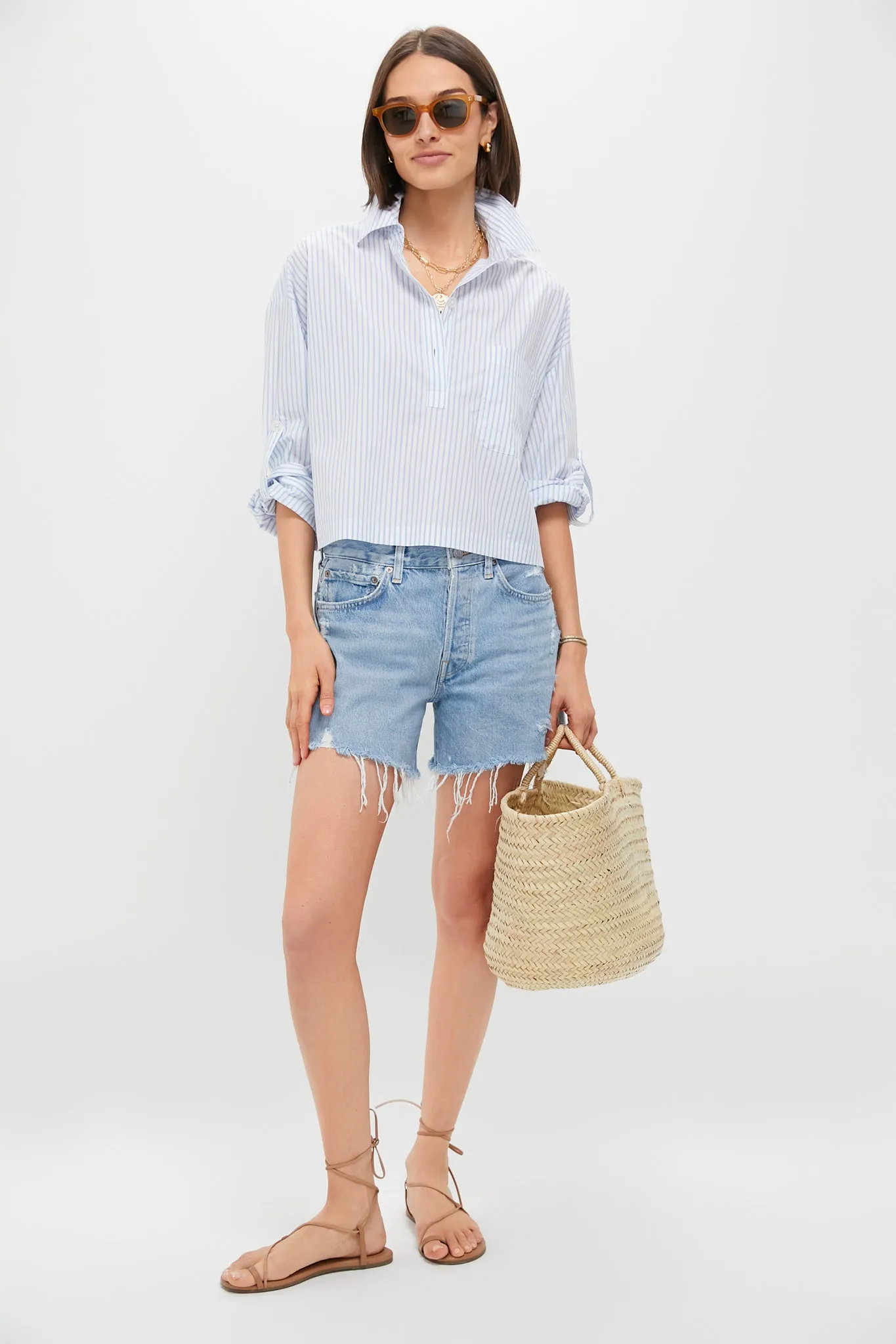 Chambray and White Stripe Augustus Shirt