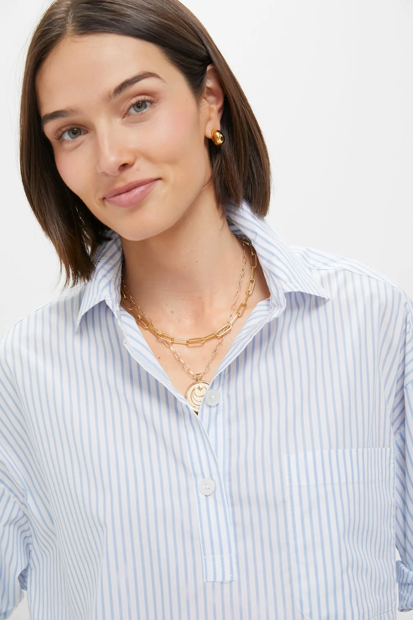 Chambray and White Stripe Augustus Shirt