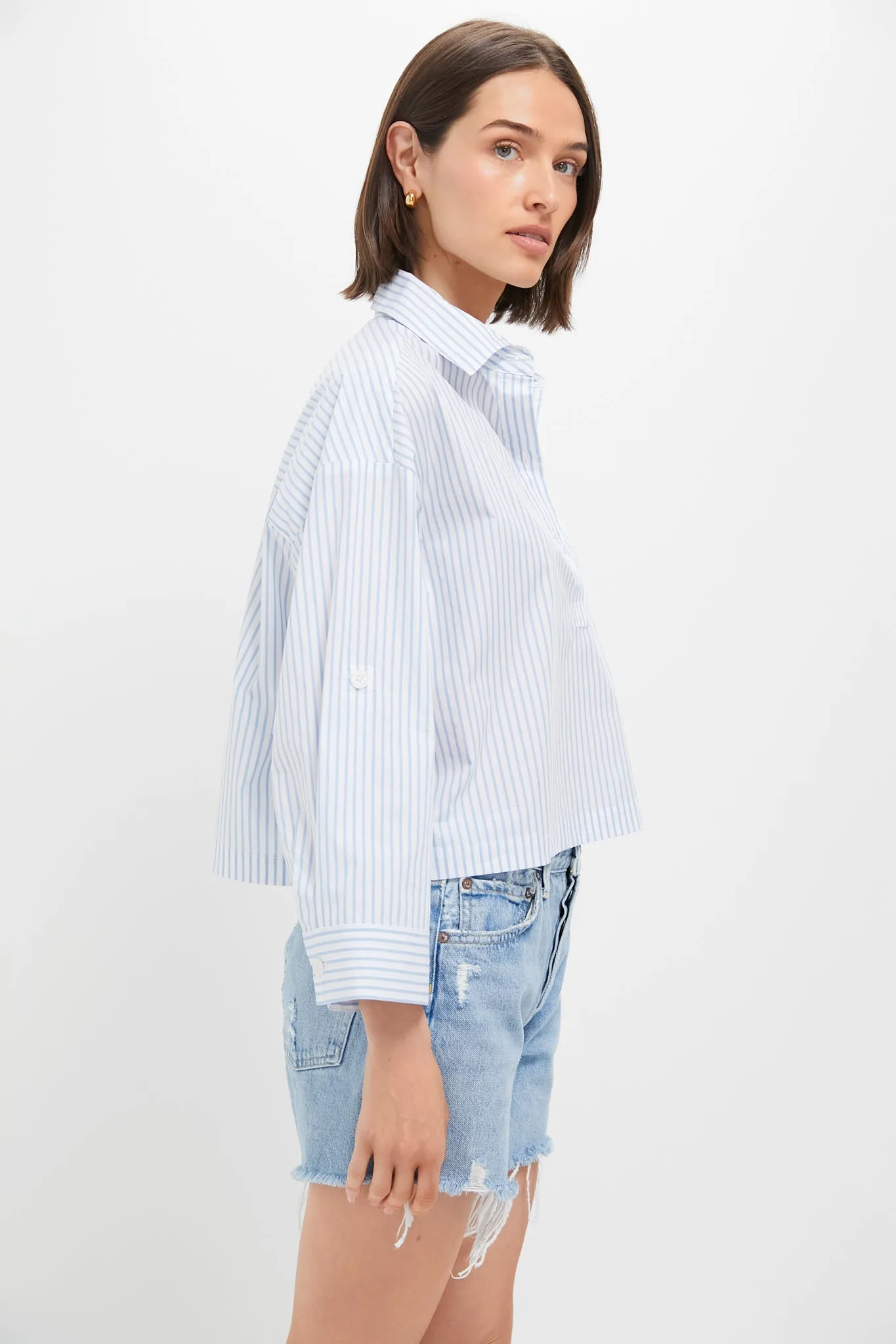 Chambray and White Stripe Augustus Shirt